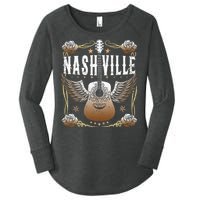 Vintage Nashville Country Music City Guitar Player Women's Perfect Tri Tunic Long Sleeve Shirt