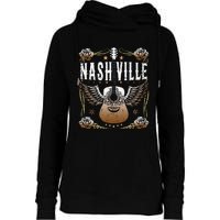 Vintage Nashville Country Music City Guitar Player Womens Funnel Neck Pullover Hood