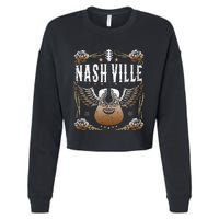 Vintage Nashville Country Music City Guitar Player Cropped Pullover Crew