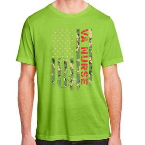 VA Nurse Camouflage American Flag Patriotic Military Hero Premium Adult ChromaSoft Performance T-Shirt