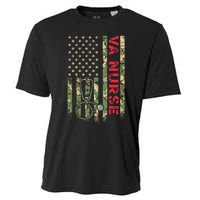 VA Nurse Camouflage American Flag Patriotic Military Hero Premium Cooling Performance Crew T-Shirt