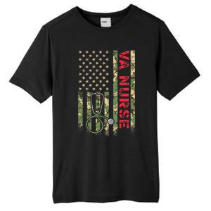 VA Nurse Camouflage American Flag Patriotic Military Hero Premium Tall Fusion ChromaSoft Performance T-Shirt