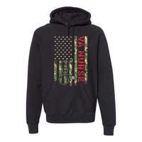 VA Nurse Camouflage American Flag Patriotic Military Hero Premium Premium Hoodie