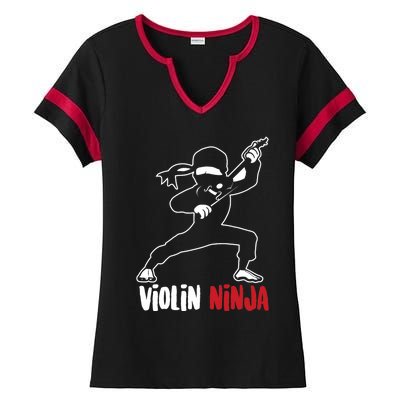 Violin Ninja Cute Violinist Musician Funny Music Player Gift Ladies Halftime Notch Neck Tee