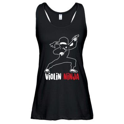 Violin Ninja Cute Violinist Musician Funny Music Player Gift Ladies Essential Flowy Tank