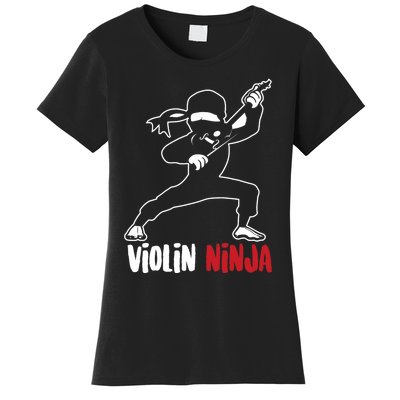 Violin Ninja Cute Violinist Musician Funny Music Player Gift Women's T-Shirt