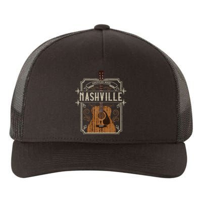 Vintage Nashville Country Music Guitar Player Souvenirs Yupoong Adult 5-Panel Trucker Hat