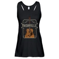 Vintage Nashville Country Music Guitar Player Souvenirs Ladies Essential Flowy Tank