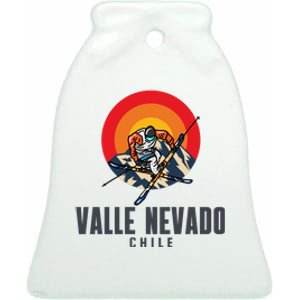 Valle Nevado Chile Ski Resort Skiing Ceramic Bell Ornament