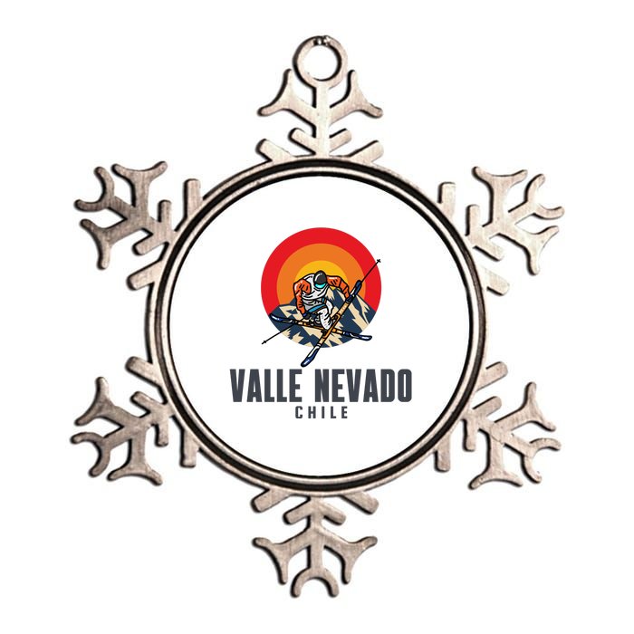 Valle Nevado Chile Ski Resort Skiing Metallic Star Ornament