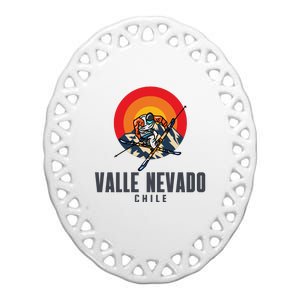 Valle Nevado Chile Ski Resort Skiing Ceramic Oval Ornament