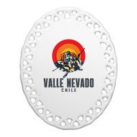 Valle Nevado Chile Ski Resort Skiing Ceramic Oval Ornament