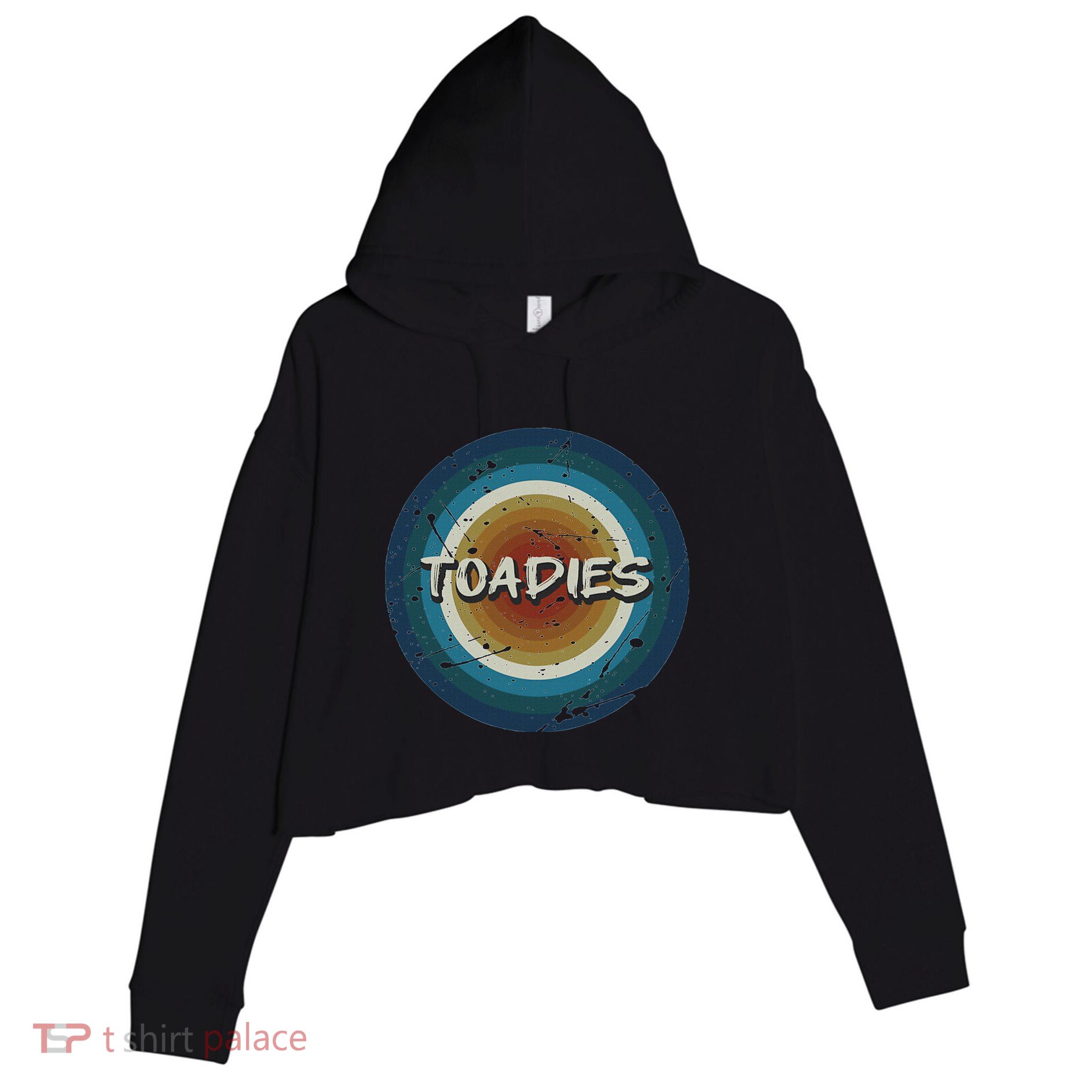 Vintage New Circle Toadies Music Retro Band 90s Crop Fleece Hoodie