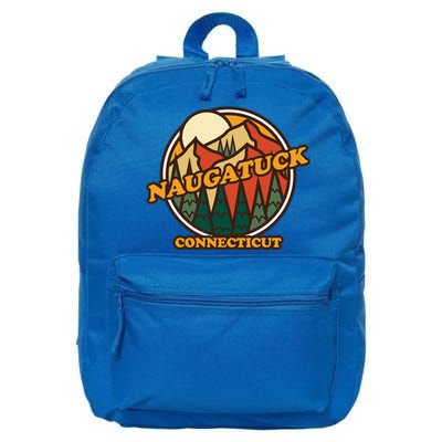 Vintage Naugatuck Connecticut Mountain Hiking Souvenir Print Gift 16 in Basic Backpack