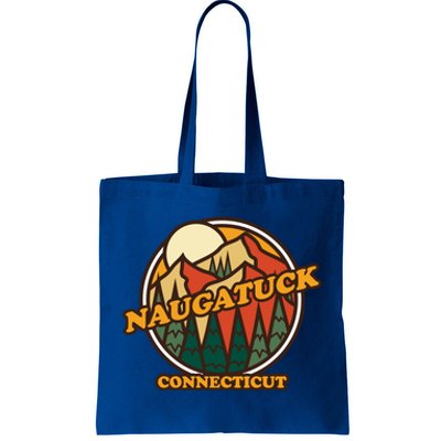 Vintage Naugatuck Connecticut Mountain Hiking Souvenir Print Gift Tote Bag