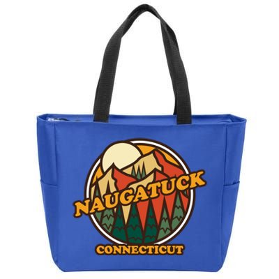 Vintage Naugatuck Connecticut Mountain Hiking Souvenir Print Gift Zip Tote Bag