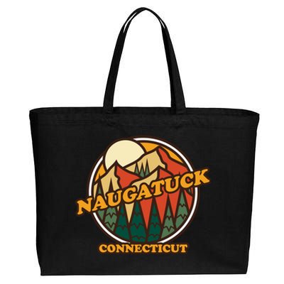 Vintage Naugatuck Connecticut Mountain Hiking Souvenir Print Gift Cotton Canvas Jumbo Tote