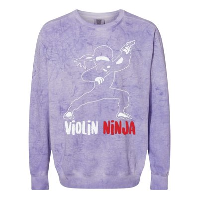 Violin Ninja Cute Violinist Musician Funny Music Player Gift Colorblast Crewneck Sweatshirt