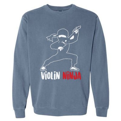 Violin Ninja Cute Violinist Musician Funny Music Player Gift Garment-Dyed Sweatshirt