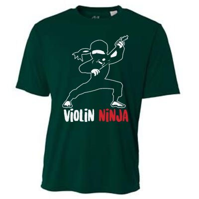 Violin Ninja Cute Violinist Musician Funny Music Player Gift Cooling Performance Crew T-Shirt