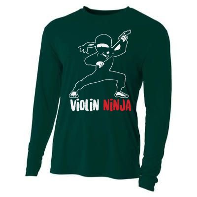 Violin Ninja Cute Violinist Musician Funny Music Player Gift Cooling Performance Long Sleeve Crew