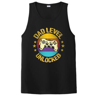 Vintage New Dad Level Unlocked Day For Gamer Funny Gift PosiCharge Competitor Tank