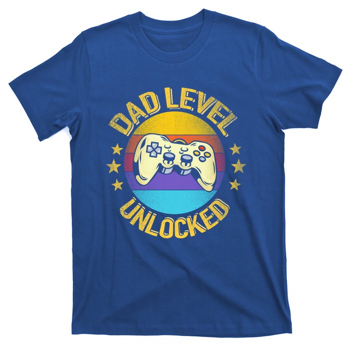 Vintage New Dad Level Unlocked Day For Gamer Funny Gift T-Shirt