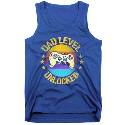 Vintage New Dad Level Unlocked Day For Gamer Funny Gift Tank Top