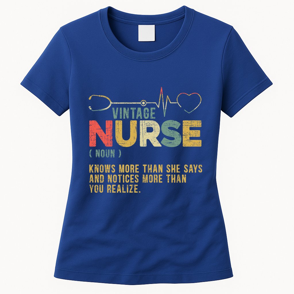 Vintage Nurse Definition Hospital Medical Registered Nursing Great Gift Womens T-Shirt