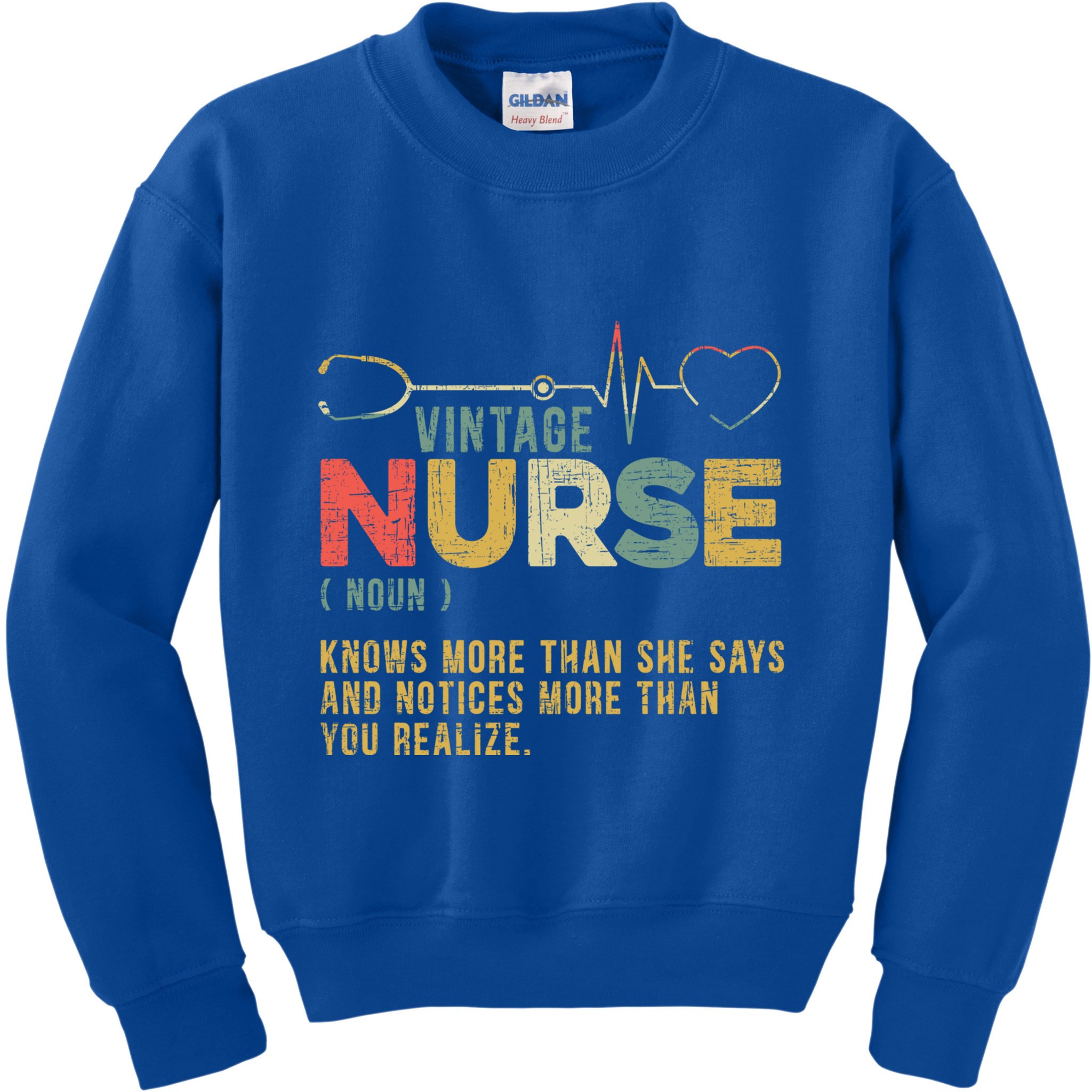 Vintage Nurse Definition Hospital Medical Registered Nursing Great Gift Kids Sweatshirt