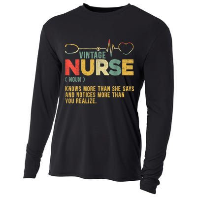 Vintage Nurse Definition Hospital Medical Registered Nursing Cooling Performance Long Sleeve Crew