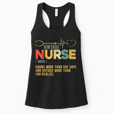 Vintage Nurse Definition Hospital Medical Registered Nursing Womens Tank Top