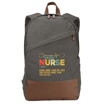 Vintage Nurse Definition Hospital Medical Registered Nursing Cotton Canvas Backpack