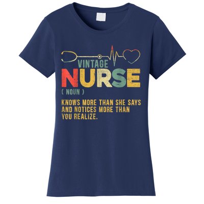 Vintage Nurse Definition Hospital Medical Registered Nursing Women's T-Shirt