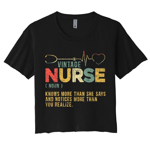Vintage Nurse Definition Hospital Medical Registered Nursing Crop Top