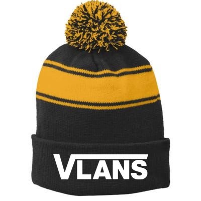 VLANs Network Engineering Stripe Pom Pom Beanie