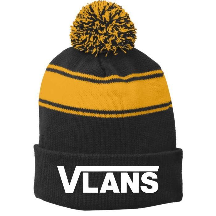 VLANs Network Engineering Stripe Pom Pom Beanie