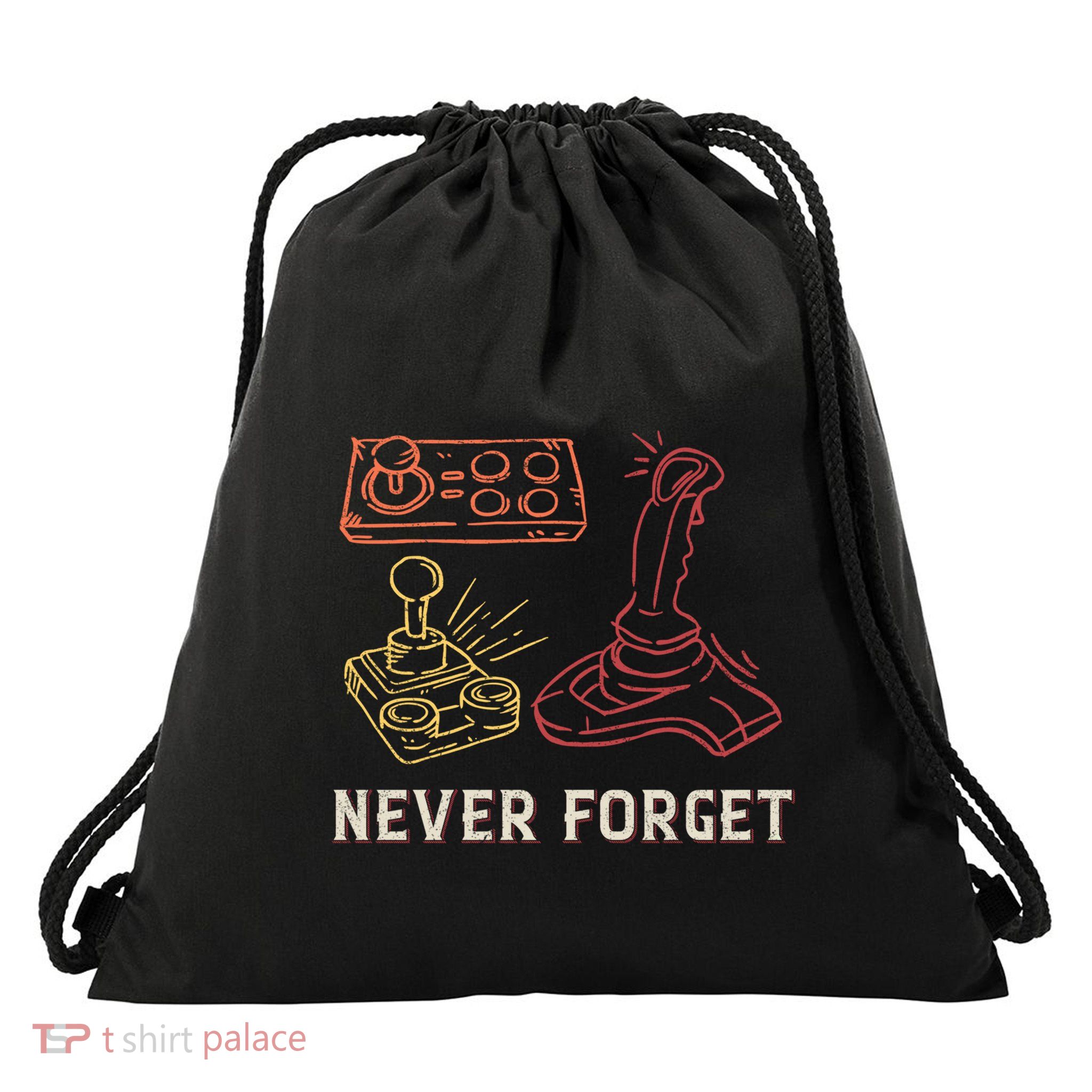 Vintage Never Forget Gamer Gift Drawstring Bag