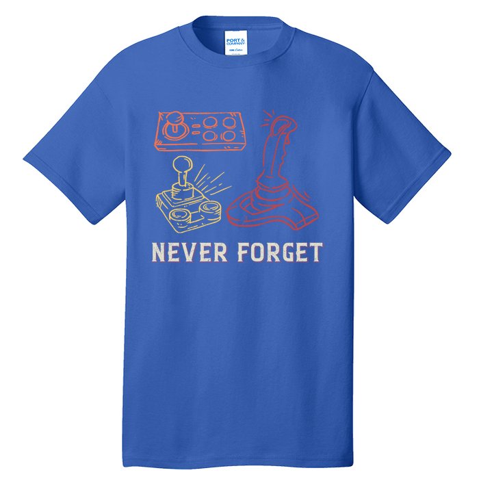 Vintage Never Forget Gamer Gift Tall T-Shirt