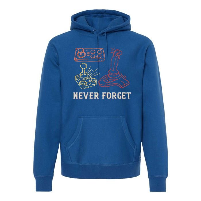 Vintage Never Forget Gamer Gift Premium Hoodie