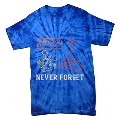 Vintage Never Forget Gamer Gift Tie-Dye T-Shirt