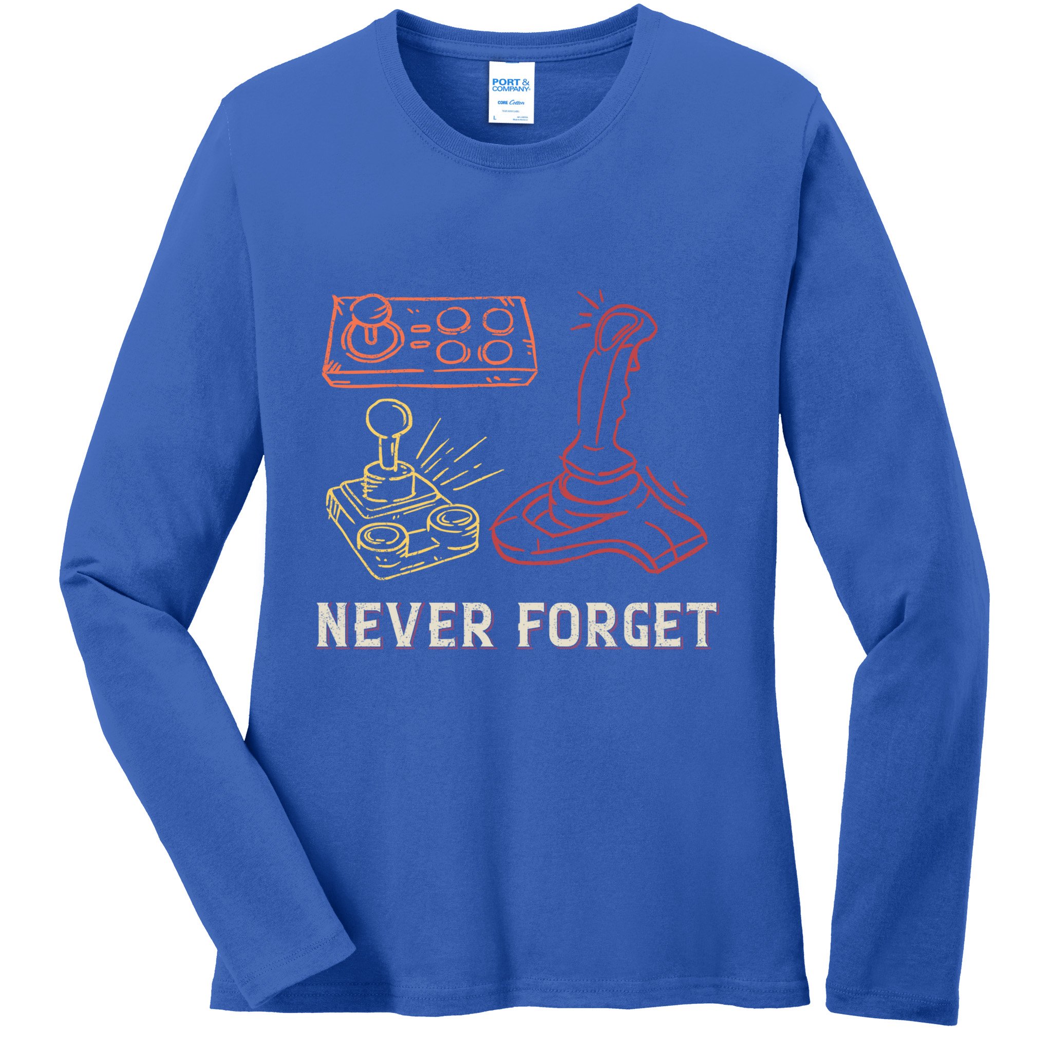 Vintage Never Forget Gamer Gift Ladies Long Sleeve Shirt