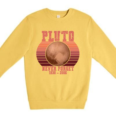 Vintage Never Forget Pluto Retro Space Science Gift Premium Crewneck Sweatshirt