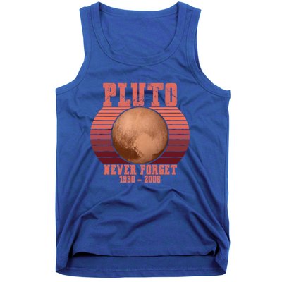 Vintage Never Forget Pluto Retro Space Science Gift Tank Top