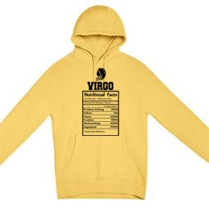 Virgo Nutritional Facts Horoscope Zodiac Astrology Sign Great Gift Premium Pullover Hoodie