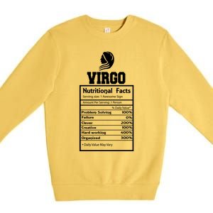 Virgo Nutritional Facts Horoscope Zodiac Astrology Sign Great Gift Premium Crewneck Sweatshirt