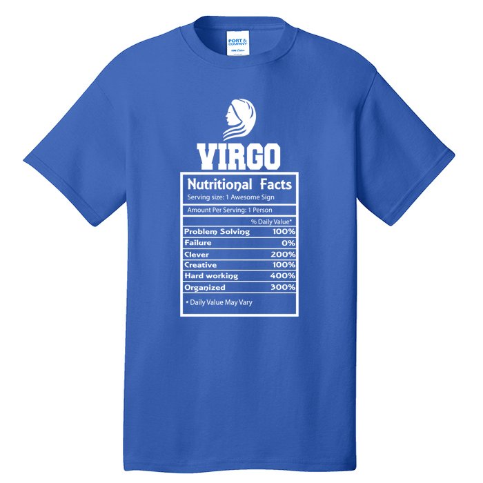 Virgo Nutritional Facts Horoscope Zodiac Astrology Sign Great Gift Tall T-Shirt