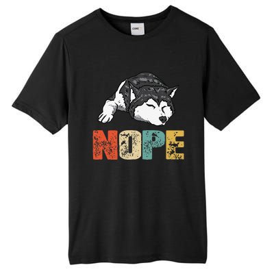 Vintage Nope Funny Siberian Husky Dog Lover Tall Fusion ChromaSoft Performance T-Shirt