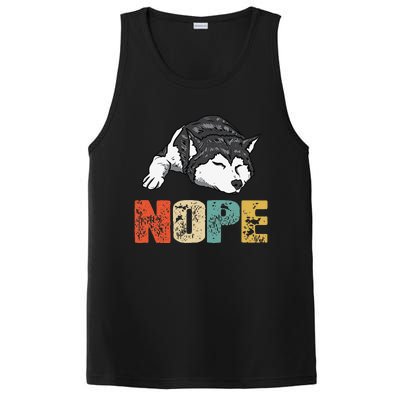 Vintage Nope Funny Siberian Husky Dog Lover PosiCharge Competitor Tank