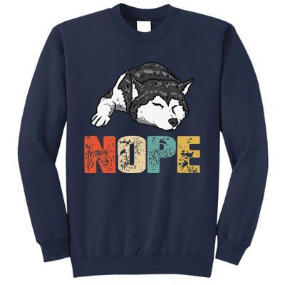 Vintage Nope Funny Siberian Husky Dog Lover Sweatshirt